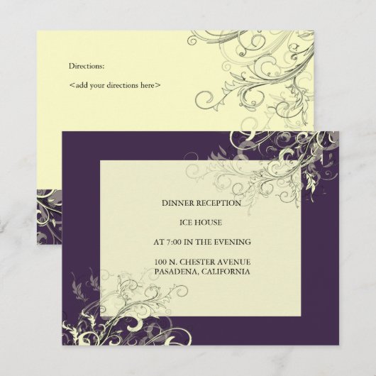 PixDezines Vanilla Swirls/DIY Dark Paars Bckgrand Kaart (Voorkant / Achterkant)