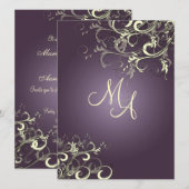 PixDezines Vanilla Swirls/DIY Dark Paars Bckgrand Kaart (Voorkant / Achterkant)