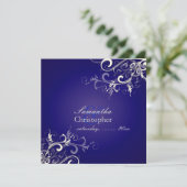 PixDezines Vanilla Swirls/Royal Blue Background Kaart (Staand voorkant)