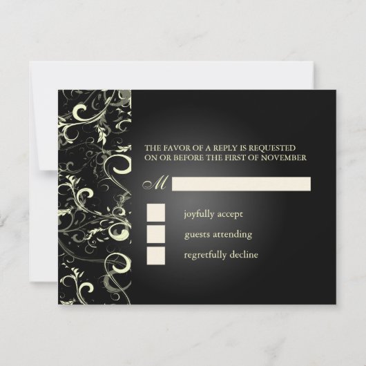 PixDezines vanilla-zwuiten/diy achtergrondkleur RSVP Kaartje (Achterkant)