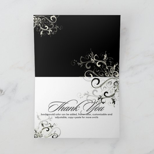 PixDezines vanille swirls/diy achtergrondkleur Bedankkaart (Binnen)