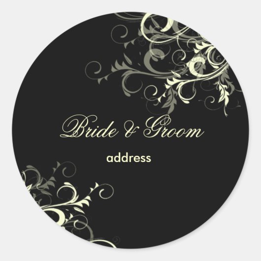 PixDezines vanille wervelingen/doe-het-zelf achter Ronde Sticker (Voorkant)