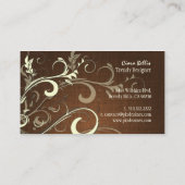 PixDezines vanille-zwammen/faux-linnen Visitekaartje (Achterkant)