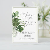 PixDezines Variegated Monstera n Tropical Foliage Kaart (Staand voorkant)