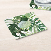 PixDezines Variegated Monstera Tropical Foliage Kartonnen Onderzetters (Schuin)