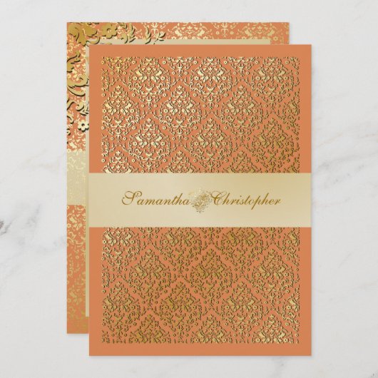 PixDezines vavin damask/champagne/diy background Kaart (Voorkant / Achterkant)