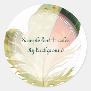 PixDezines Veer/Groen/Sinaasappel Ronde Sticker