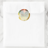 PixDezines Veer/Groen/Sinaasappel Ronde Sticker (Tas)