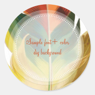 PixDezines Veer/Groen/Sinaasappel Ronde Sticker