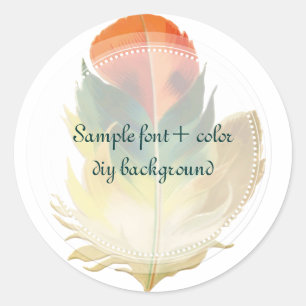 PixDezines Veer/Groen/Sinaasappel Ronde Sticker