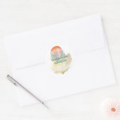PixDezines Veer/Groen/Sinaasappel Ronde Sticker (Envelop)