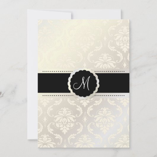 PixDezines Vendome Damask / Black + White 5x7 Kaart (Voorkant)