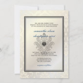 PixDezines Vendome Damask / Black + White 5x7 Kaart (Achterkant)