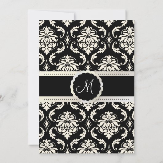 PixDezines Vendome Damask / Black + White 5x7 Kaart (Voorkant)