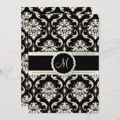 PixDezines Vendome Damask / Black + White 5x7 Kaart (Voorkant / Achterkant)