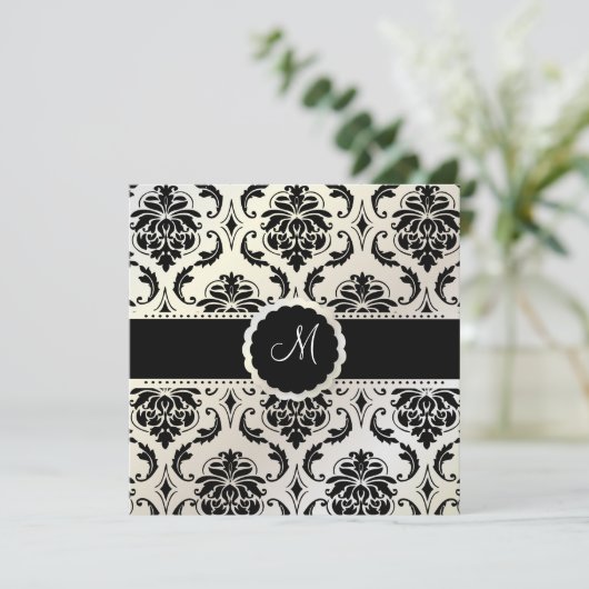 PixDezines Vendome Damask / Black + White Kaart (Staand voorkant)
