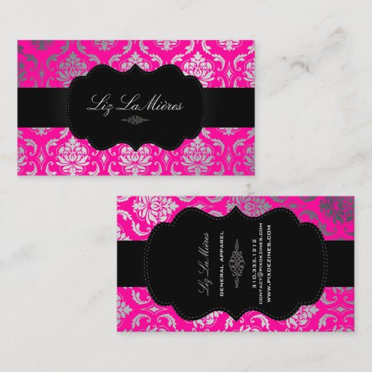 PixDezines Vendome Damask/DIY Background color Visitekaartje (Voorkant / Achterkant)