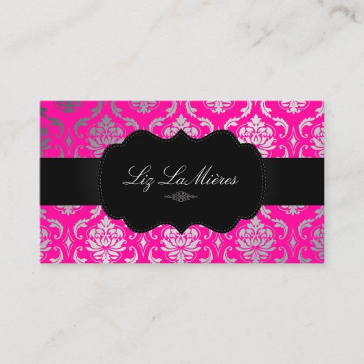 PixDezines Vendome Damask/DIY Background color Visitekaartje (Voorkant)