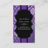 PixDezines Vendome Damask/diy color, paars Visitekaartje (Achterkant)