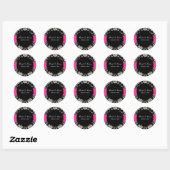 PixDezines Vendome Damask, Hot Pink Ronde Sticker (Vel)