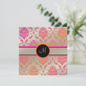 PixDezines Vendome Damask/Passion Pink Kaart (Staand voorkant)