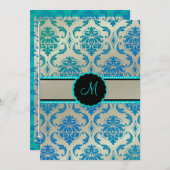 PixDezines Vendome Damask/Peacock Blue Kaart (Voorkant / Achterkant)