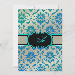 PixDezines Vendome Damask / Peacock Blue Kaart