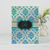 PixDezines Vendome Damask/Peacock Blue Kaart (Staand voorkant)