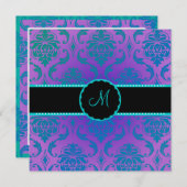 PixDezines Vendome Damask/Peacock Blue Kaart (Voorkant / Achterkant)