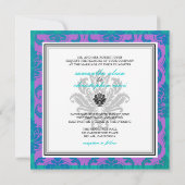 PixDezines Vendome Damask/Peacock Blue Kaart (Achterkant)