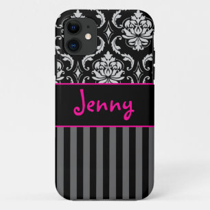 PixDezines Vendome Damask/Pink+Black/DIY kleur Case-Mate iPhone Case