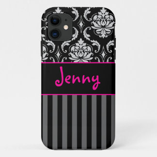 PixDezines Vendome Damask/Pink+Black/DIY kleur Case-Mate iPhone Case