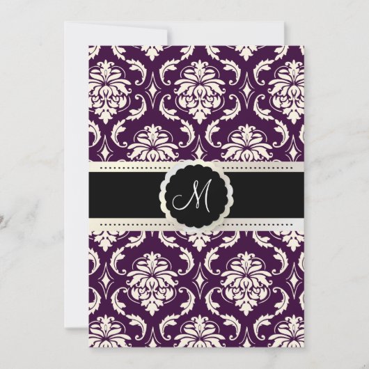 PixDezines Vendome Damask / Plum + Cream 5x7 Kaart (Voorkant)