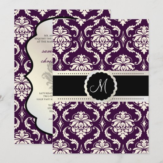 PixDezines Vendome Damask / Plum + Cream 5x7 Kaart (Voorkant / Achterkant)