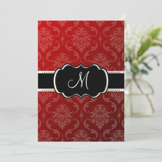 PixDezines Vendome Damask/Red, 5 x 7 Kaart (Staand voorkant)