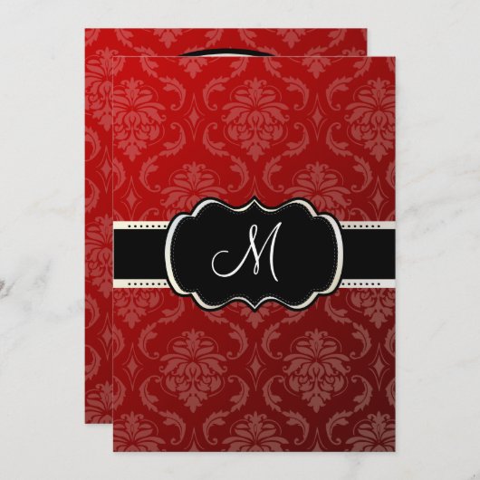 PixDezines Vendome Damask/Red, 5 x 7 Kaart (Voorkant / Achterkant)