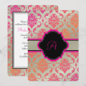 PixDezines Vendome Damask/sherbet Kaart (Voorkant / Achterkant)