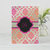 PixDezines Vendome Damask/sherbet Kaart (Staand voorkant)