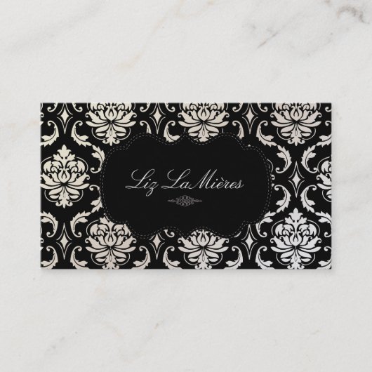 PixDezines Vendome Damask Visitekaartje (Voorkant)