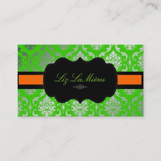PixDezines Vendome Damask Visitekaartje (Voorkant)