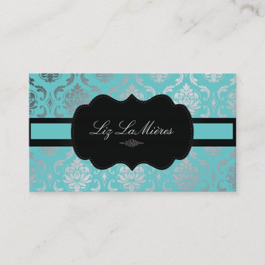 PixDezines Vendome Damask Visitekaartje (Voorkant)