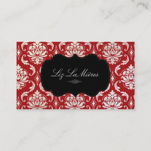 PixDezines Vendome Damask Visitekaartje (Voorkant)