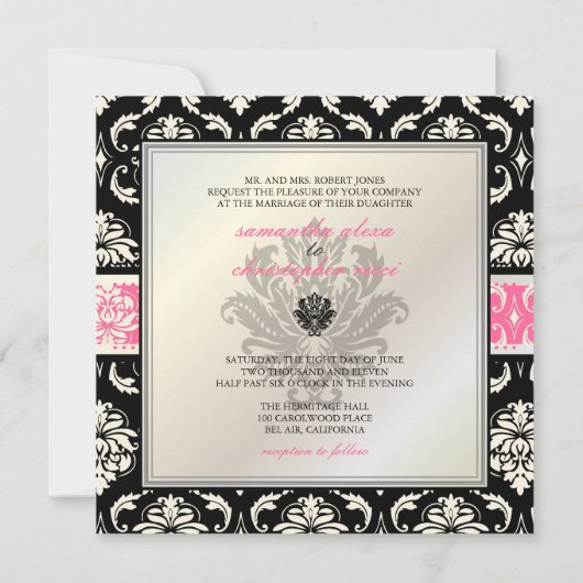 PixDezines Vendome Damast/DIY kleuren! Kaart (Achterkant)