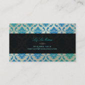 PixDezines vendome damast/pauw kleur Visitekaartje (Achterkant)