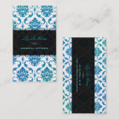 PixDezines vendome damast/pauw kleur Visitekaartje (Voorkant / Achterkant)