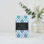 PixDezines vendome damast/pauw kleur Visitekaartje (Staand voorkant)