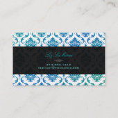 PixDezines vendome damast/pauw kleur Visitekaartje (Achterkant)