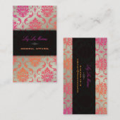 PixDezines vendome damast/sherbet kleur Visitekaartje (Voorkant / Achterkant)