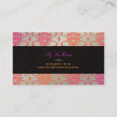 PixDezines vendome damast/sherbet kleur Visitekaartje (Achterkant)