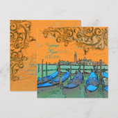 PixDezines Venezia-trouwuitnodigingen/gondolas Kaart (Voorkant / Achterkant)